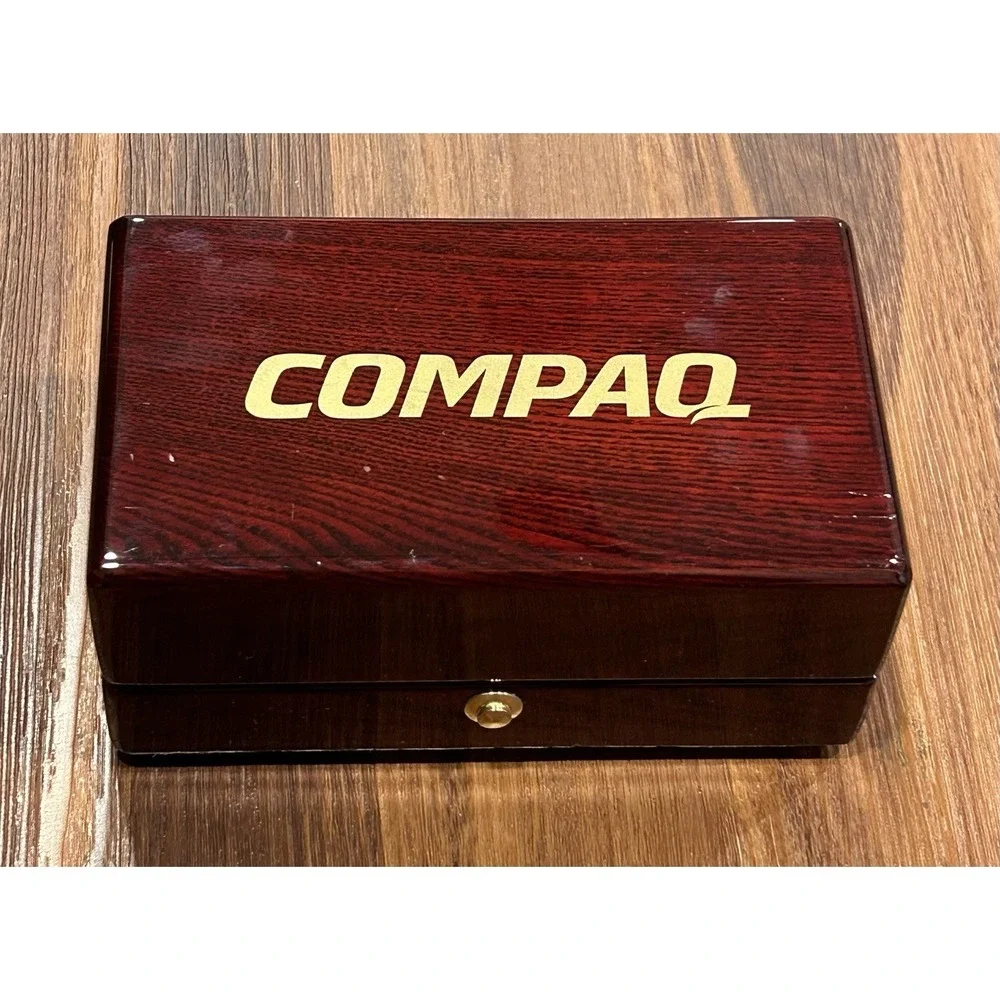 Vintage‎ Chass Clock/Thermometer/Barometer Combo In Cherry Brown Box By Compaq